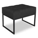 Puff Lisa Suede Preto Base Metálica Industrial Preto - Pallazio Puff Lisa Suede Preto Base Metálica Industrial Preto - Pallazio