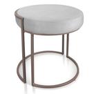 Puff Love Suede Cinza Base Industrial Cobre