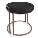 Puff Love Suede Preto Base Industrial Cobre - D'Rossi