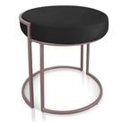 Puff Love Suede Preto Base Industrial Rose - D'Rossi