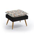 Puff Lunar Sued Estampado Laranja e Preto Aradecor