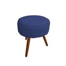 Puff Mali Pé Palito Suede Azul Marinho Takeda Estofados