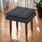 Puff Maria Para Sala De Tv E Estar Quarto Confortável Suede Cinza Mabe Magazine
