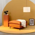 Puff Modular com Pé Metal Sôma CabeCasa MadeiraOriginals Marrom Mocha Mousse