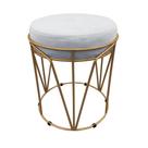 Puff Multiuso Com Mesa 2 Em 1 Suede Cinza Base Dourado