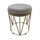 Puff Multiuso Com Mesa 2 Em 1 Suede Grafite Base Dourado Puff Multiuso Com Mesa 2 Em 1 Suede Grafite Base Dourado