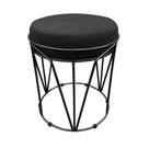 Puff Multiuso Com Mesa 2 Em 1 Suede Preto Base Preto
