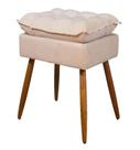 Puff Opala Bege Suede - JRC Móveis