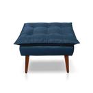 Puff Opala Decorativo Panqueta De Apoiar Os Pés Suede Azul Marinho