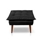Puff Opala Decorativo Panqueta De Apoiar Os Pés Suede Preto
