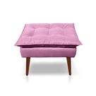 Puff Opala Decorativo Panqueta De Apoiar Os Pés Suede Rose