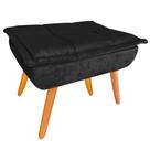 Puff Opala Decorativo Sala E Escritório Suede Preto Puff Opala Decorativo Sala E Escritório Suede Preto