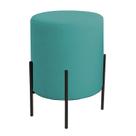 Puff Orgânico Boucle Thor Com Pés De Ferro Preto - 7 Decor