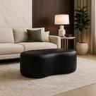 Puff Orgânico Dino material sintético Preto Sofá Pequeno Curvo Decorativo Para Sala, Quarto E Closet