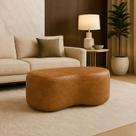 Puff Orgânico Dino Tecido material sintético Caramelo Sofá Feijão Para Decoração De Salas, Quartos e Closets