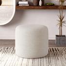 Puff Orgânico Ello Design Sofisticado em Tecido Bouclé Italiano Off White