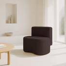 Puff Orgânico Feijão Com Encosto Curvo Redondo Sala Resistente Confortável Suede Cor:Suede Azul