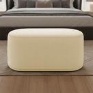 Puff Orgânico Malu Max Bouclê Espuma D-23 Revestimento Suede Bege D'Rossi