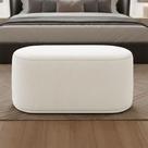 Puff Orgânico Malu Max Bouclê Espuma Suede Off White D'Rossi