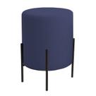 Puff Orgânico Veludo Thor Com Pés De Ferro Preto - 7 Decor