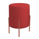 Puff Orgânico Veludo Thor Com Pés De Ferro Rosê - 7 Decor
