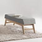Puff para Quarto 100cm Linho Pés Natural Horus