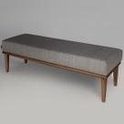 Puff para Quarto 140cm Grazi Sofáni Cinza/Imbuia