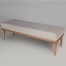 Puff Para Quarto Linho 100Cm Grazi Bege/Natural