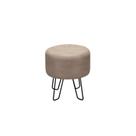 Puff para Sala de Estar 47x42cm Magda Bege Soft Fendi/Preto Puff para Sala de Estar 47x42cm Magda Bege Soft Fendi/Preto