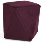 Puff Para Sala De Estar Ametista D02 Veludo Marsala C-278