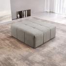Puff para Sala de Estar Bouclé Cinza