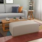 Puff para Sala de Estar em Linho York Bege Areia Puff para Sala de Estar em Linho York Bege Areia