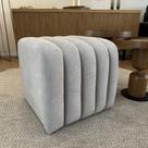 Puff para Sala de Estar Tube Boucle Prata