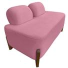 Puff para Sala Decorativo Virginia Tecido Boucle Rosê 2 Lugares