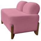 Puff para Sala Decorativo Virginia Tecido Boucle Rosê 2 Lugares