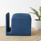 Puff para Sala Estar de Linho Lenk Azul