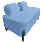 Puff para Sala Virginia Boucle Azul 2 Lugares Puff para Sala Virginia Boucle Azul 2 Lugares