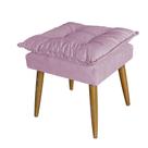 Puff Pé Palito Opala Suede Liso Rose Imperial
