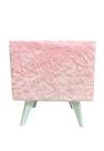 Puff Pé Palito Quadrado Não é Segredo Astracan Pelúcia Rosa Pés Branco 40x45 Puff Pé Palito Quadrado Não é Segredo Astracan Pelúcia Rosa Pés Branco 40x45