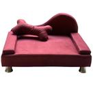 Puff Pet Cama Estofada com Almofada Para Cachorro Amora E01 Suede Bordô - Inoviza