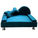 Puff Pet Cama Estofada com Almofada Para Cachorro Amora E01 Suede Verde - Inoviza