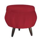 Puff Pétala Pés Palito Tabaco Suede Vermelho - DS Estofados