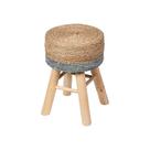 Puff Phi Base Madeira Fibra Seagrass - Natural