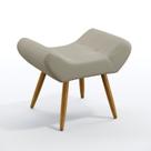 Puff Polar Para Sala de Estar Couro Bege Aradecor