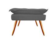Puff Puf Banqueta Decorativa Opala Retangular Suede Cinza Pés Palito Madeira Ms Decor Puff Puf Banqueta Decorativa Opala Retangular Suede Cinza Pés Palito Madeira Ms Decor