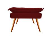 Puff Puf Banqueta Decorativa Opala Retangular Suede Marsala Pés Palito Madeira Ms Decor