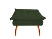 Puff Puf Banqueta Decorativa Opala Retangular Suede Verde Pés Madeira Mz Decor