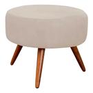 Puff Puf Banqueta Suede Bege - Pés Palito