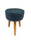 Puff Puf Banqueta Suede Cinza - Pés Palito