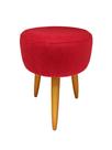 Puff Puf Banqueta Suede Vermelho - Pés Palito Puff Puf Banqueta Suede Vermelho - Pés Palito